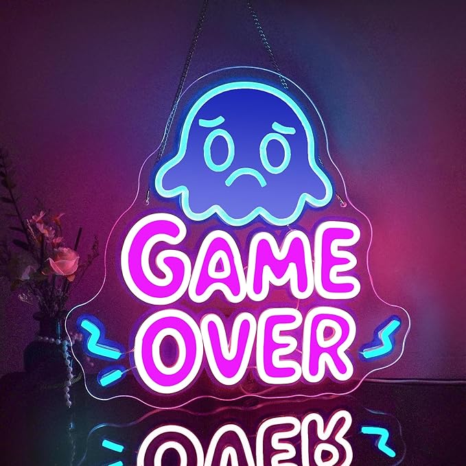 Gamer Neon Sign Blue Pink Led Light Signs Letter Neon Lights Bar Signs for Wall Decor USB Light Up Sign for Boys Gift Bar Man Cave Party Club Gaming Room