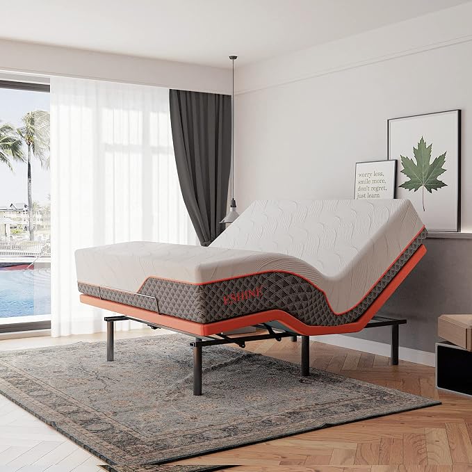 Adjustable Bed Frame Queen - Easy to Install in 5 Minutes, 3000 Series | Adjustable Bed for Massage, Zero Gravity, Under Bed Lights, Wireless Remote, Foot&Head Incline, Smart Bed