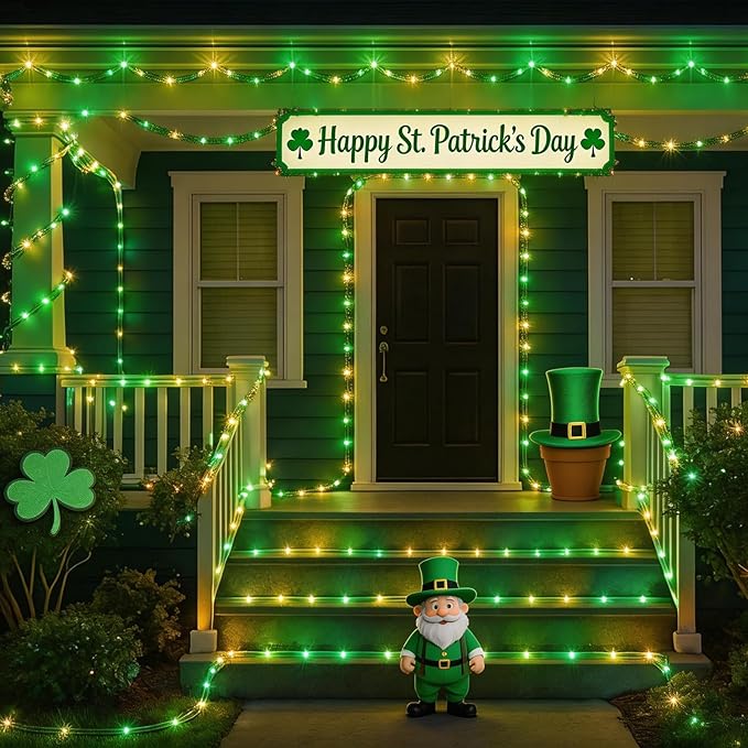 99ft Green Rope Lights for Outside, 300 LED String Lights Outdoor Waterproof Plug in with Remote Control, 18 Colors Changing Party Lights for St. Patrick's Day, Pubs, Garden, Patio, Pool Décor