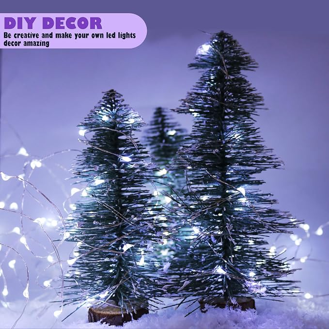 6 Pack Fairy Lights Battery Operated String Lights w/ Timer,2 Remotes,20LED | 6.5ft Cool White Firefly Lights,Waterproof Silver Wire Twinkle Lights DIY Mason Jar Wedding Party Christmas Table Decor