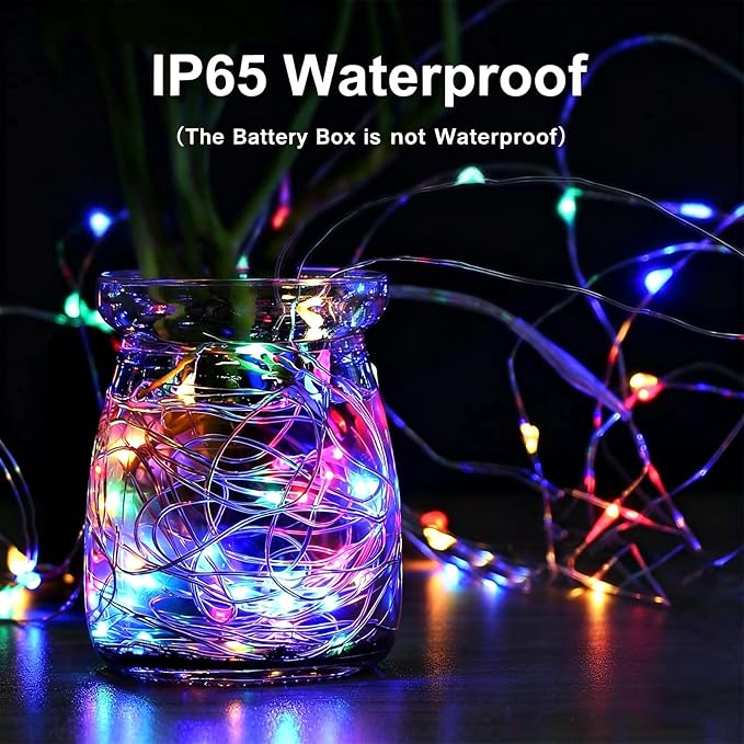 4 Pack LED Fairy Lights Battery Operated 20FT 60 LEDs Silver Wire String Lights Twinkle Lights Starry Fairy Lights for Bedroom Christmas Wedding Party Indoor Outdoor Decorations, Multicolor