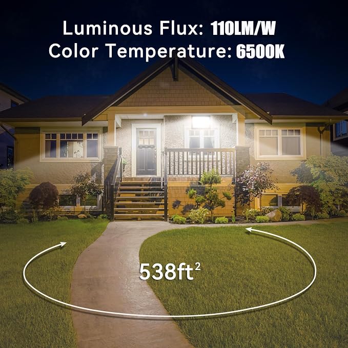 2Pack LED Flood Light Outdoor,250W LED Work Light 25500lm with 6FT US Plug,IP66 Waterproof Exterior Security Lights,6000K Daylight White Outside Floodlights Slim Design for Playground Yard