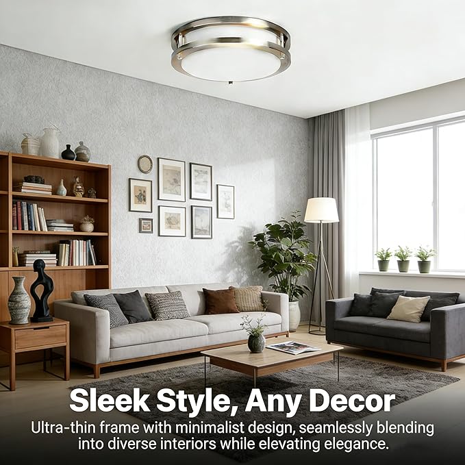 Drosbey 42W Dimmable LED Ceiling Light Fixture, Kitchen Light Fixtures, Flush Mount Ceiling Lights for Bedroom, Bathroom, 3000K/4000K/5000K Selectable, Super Bright 42000LM, UL Listed