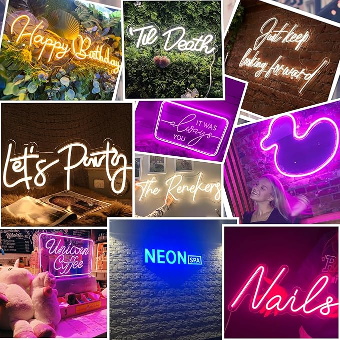 Custom Neon Signs Neon Customizable for Wall Decor Personalized Neon Sign for Wedding Birthday Party Gift Party Bar Game Room Home Business Shop Name Logo Neon Sign