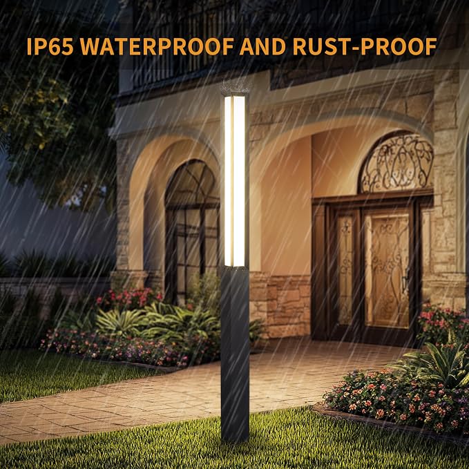 92" Landscape Path Lights IP65 Waterproof Pathway Lights Wired | Modern Outdoor LED Luxury Bollard Lighting, 3000K Bollard Light for Commercial Driveway Lawn Courtyard Walkway Patio