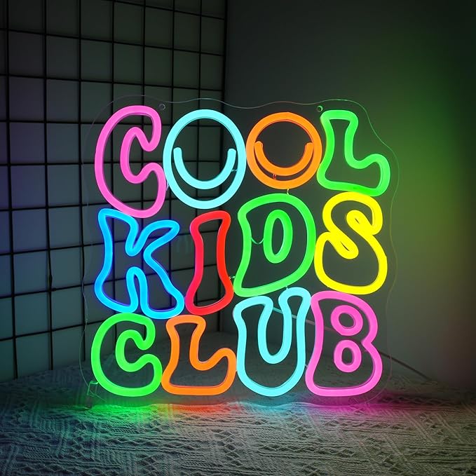 Cool Kids Club Neon Sign Kids Room Decor Led Neon Lights Signs for Wall Decor USB Powered Led for Room Decoration