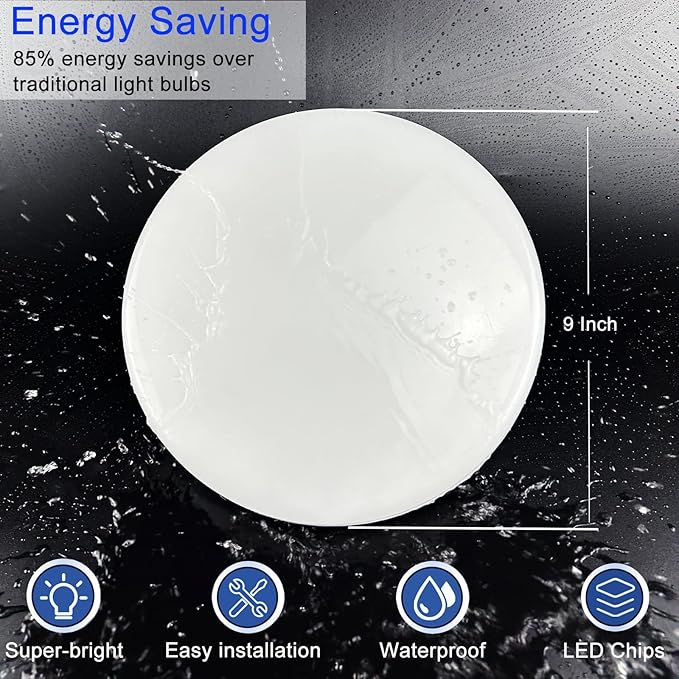 NCBCNB E27 UFO Garage Light Bulb 330W Equivalent Efficient 50W 9Inch 4000LM, LED Light Bulbs, 6500K Daylight White Light E27/26 Standard Base, 50000 Hours Lifespan for Hallway Bedroom Home Garage