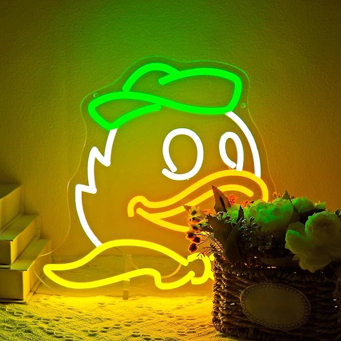 Neon Sign, Duck Neon Signs for Wall Decor LED Light up Signs Home Decor for Bedroom, Man Cave, Gaming Room, Party, Club, Pub, Bar Decoration Christmas Halloween Easter Gift USB Operated