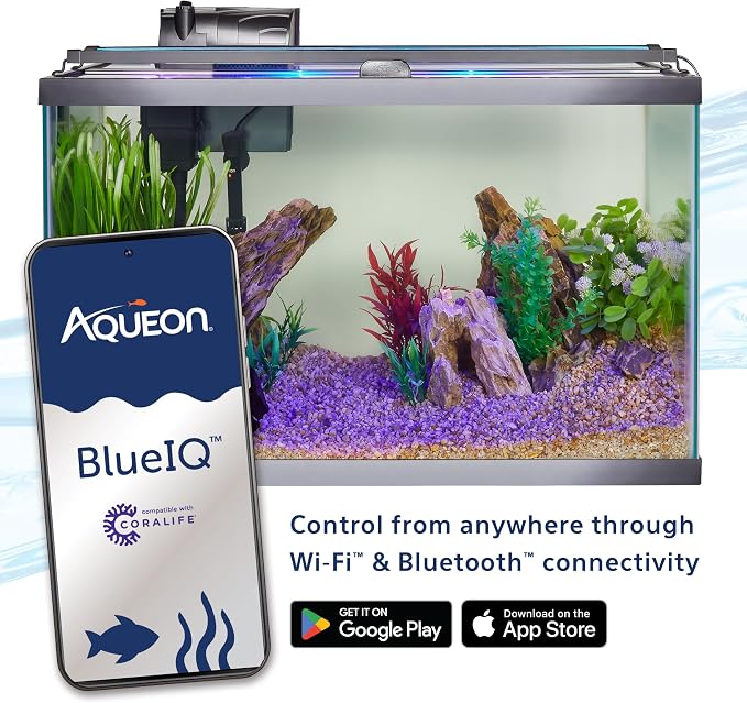 Coralife Fish Tank Aquarium Seascape WiFi/Bluetooth SMART LED Light Fixture, 18-24"
