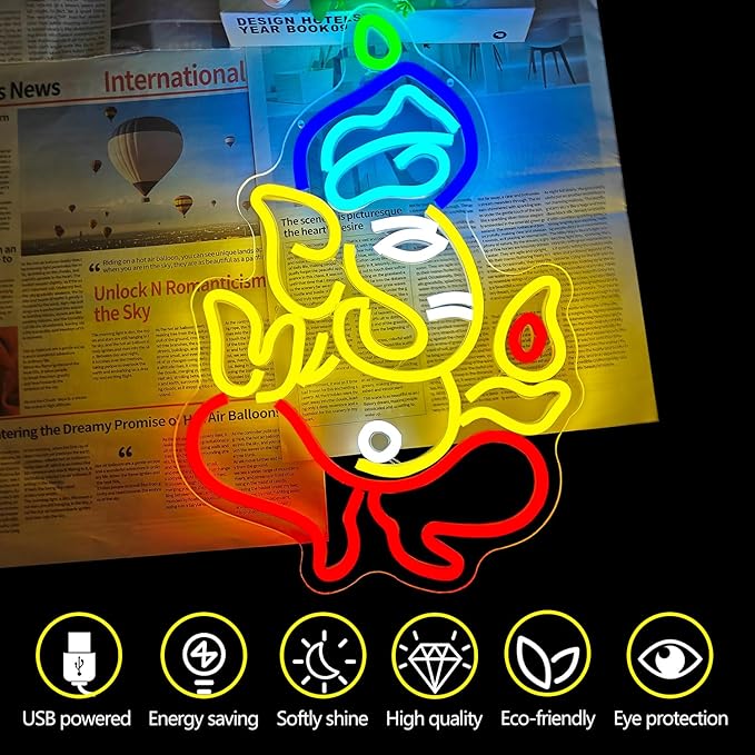 Ganesha Neon Sign for Wall Decor Diwali Led Sign Hindu Elephant Led Neon Light Ganesha Light Sign Up Sign for Home Decoration Ganesh Wall Art Lovers Gift Family
