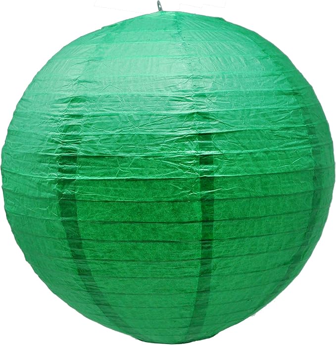 Mudra Crafts Red and Green Paper Lanterns Wedding Party Decorations - 12 in 10 Round Hanging Ceiling Lanterns, 10 Pack, Decorative Lamp Shades