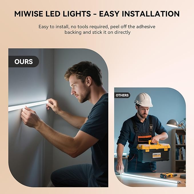 MIWISE COB LED Strip,3000K Warm White 32.8ft/10m,Dimmable Super Bright 24V LED Strip Light,CRI 90+ Flexible Tape Light with RF Remote Timer Function,for Home/Cabinet/Bedroom/TV DIY Lighting Project