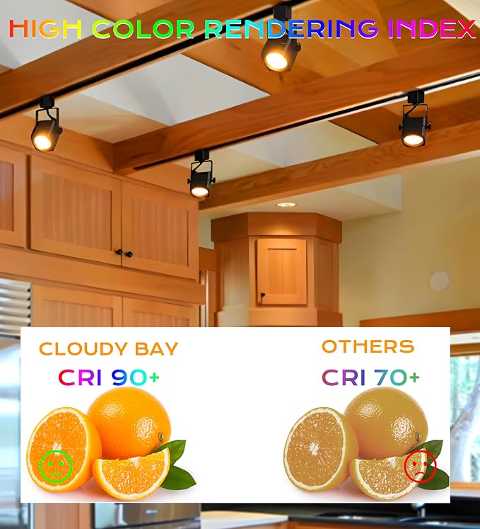 [12 Pack] CLOUDY BAY 8W 3000K Warm White Dimmable LED Track Light Head,CRI90+ True Color Rendering Adjustable Tilt Angle Track Lighting Fixture,40° Angle for Accent Retail,Black,Halo Type