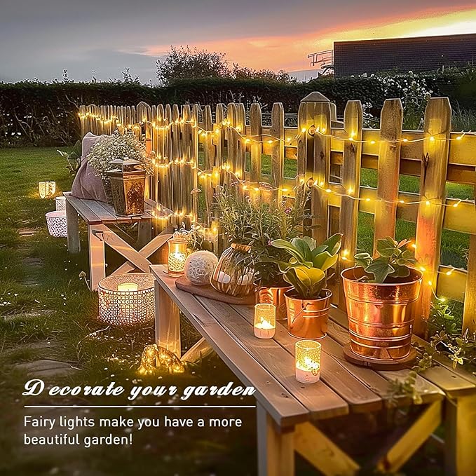 JMEXSUSS 400 LED Fairy Lights Plug in, Remote Control Twinkle Lights | 132 ft 8 Modes Warm White Christmas Lights Indoor Outdoor Waterproof with Wheel for Bedroom Christmas Decor