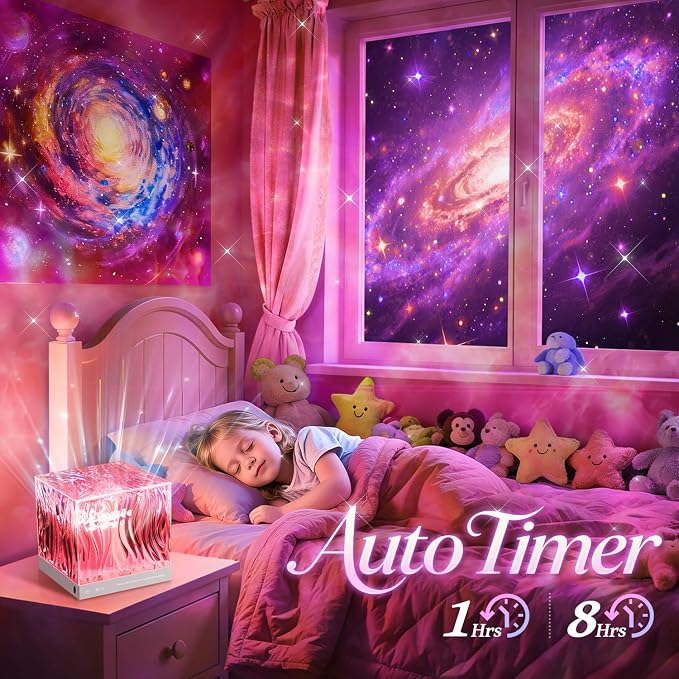 Space Projector for Bedroom, 18 Colors Hologram Cube Galaxy Projector for Bedroom, Dimmable Galaxy Light Projector for Bedroom,Remote Galaxy Lamp for Bedroom,Kids Night Light Projector for Teen Gifts