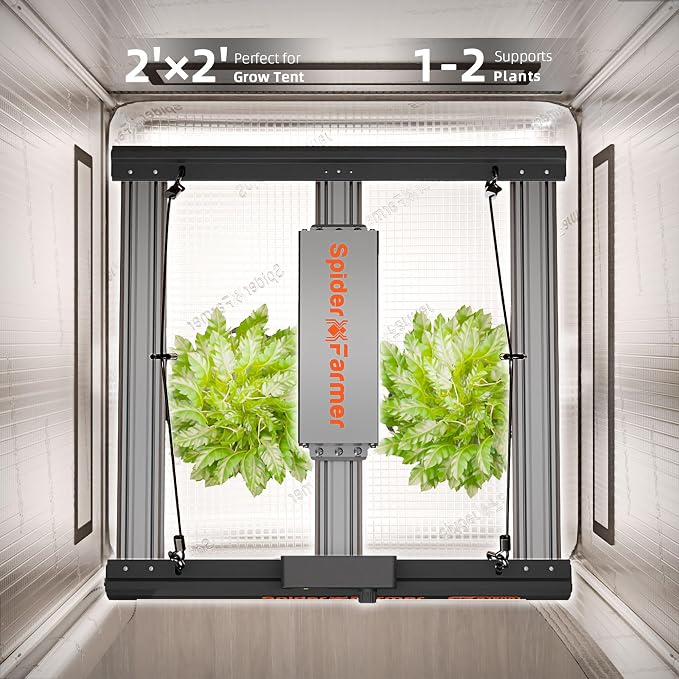 Spider Farmer G1500 Cost-Effective LED Grow Lights 150W, Smart App Control, 2x2ft Coverage Full Spectrum Digital Screen Dimmable Bar Style Growing Lamp for Indoor Plants
