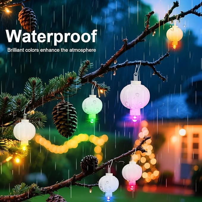 Aogist 48 Pack Small LED Lights Battery Powered Waterproof Hanging Twinkle Light Last 48 Hours for Paper Lanterns,Balloons,Floral,Weddings & Festival Christmas Decorations,Multicolor-Color Changing