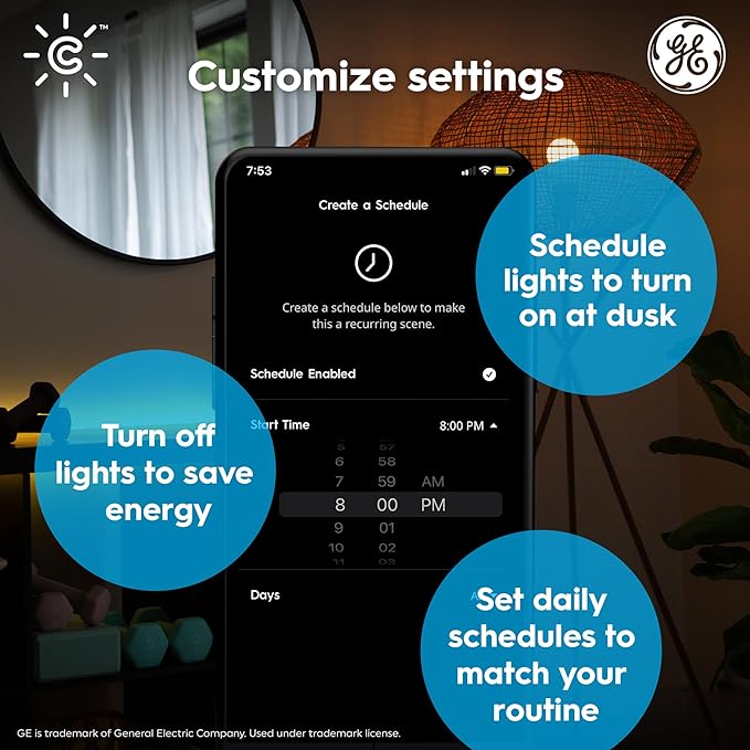 Cync GE A21 Smart LED Light Bulbs, Color Changing Room Decor, Bluetooth and WiFi Light Bulbs, 100W Equivalent, Work with Amazon Alexa and Google Home (4 Pack)
