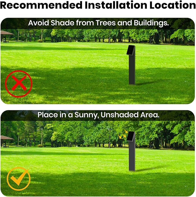 Solar Walkway Light, Dimmable Metal Solar Pathway Light Outdoor IP65 Waterproof, 3000K 500LM Solars Yard Lights for Yard Garden Patio Landscape Lawn