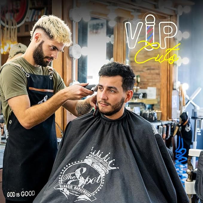 Barber Shop Neon Signs for Wall Decor,VIPcuts Neon Signs for Business LED Neon Lights Signs for Barber Shops Hair Salon Beauty Store Studio Birthday Christmas Gift for Hairdresser