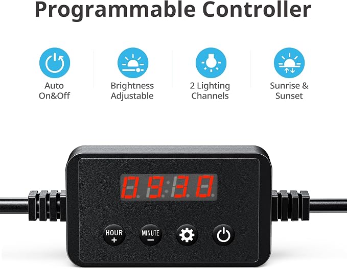 NICREW ClassicLED Plus LED Aquarium Light with Timer, 32 Watts, for 48 to 54 Inch Fish Tank Light, Daylight and Moonlight Cycle