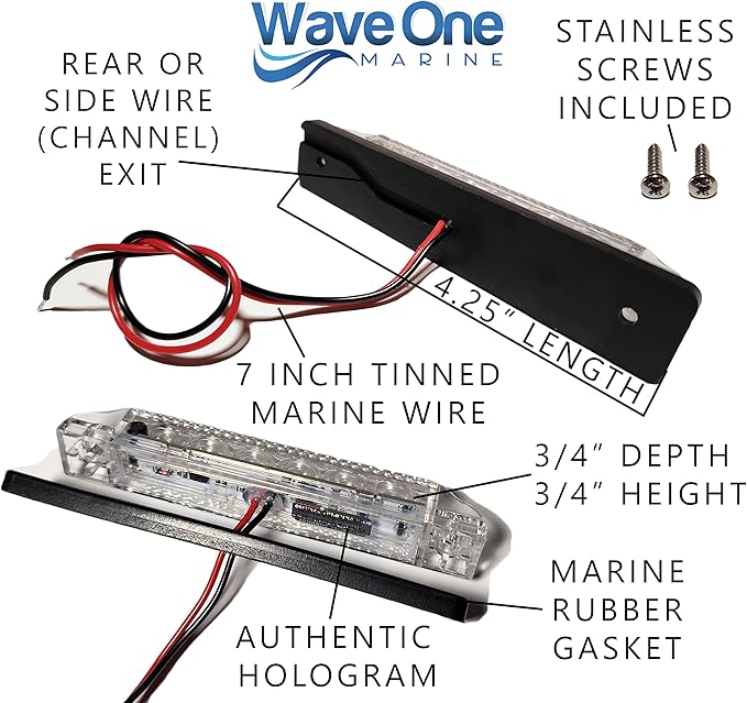 Wave One Marine 4" LED RGBW Surface Mount Courtesy Internal Driver Mount Boat Light | RV Accent | Interior Exterior Deck Transom Cockpit T Top | Waterproof IP67