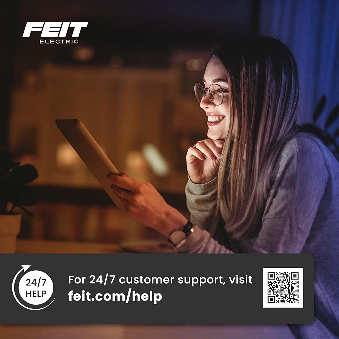 Feit Electric Smart Security Camera Bulb, 2K QHD Resolution, 2-Way Audio, Human Tracking, 350° Pan, Night Vision, Motion Alerts, E26 Base, Alexa/Google Assistant Compatible, CAM/PAN/WIFI/E26/2K