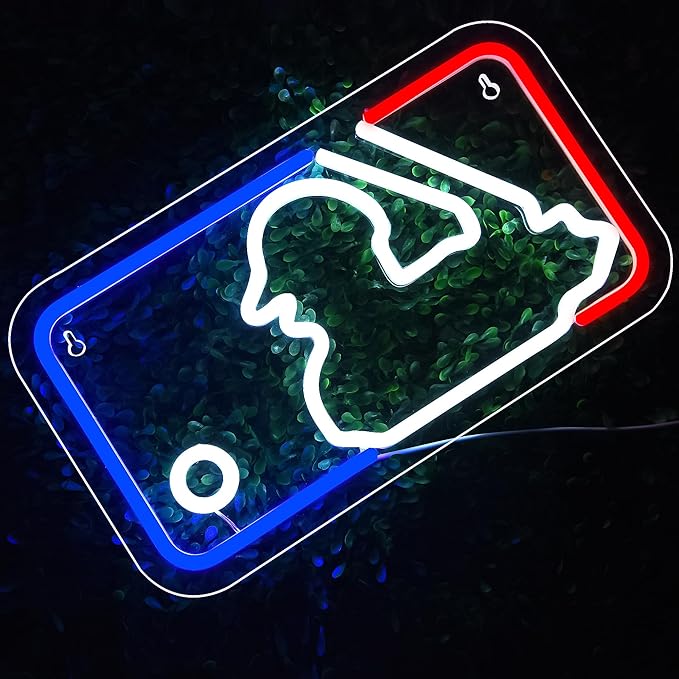 Baseball Neon Sign for Wall Decor Baseball LED Light Up Sign Baseball Wall Decor Sports Neon Lights for Club Bedroom Man Cave Bar Sports Gifts for Men Teen Boys Fans,Size 13.8 * 7.9 in(XD150)