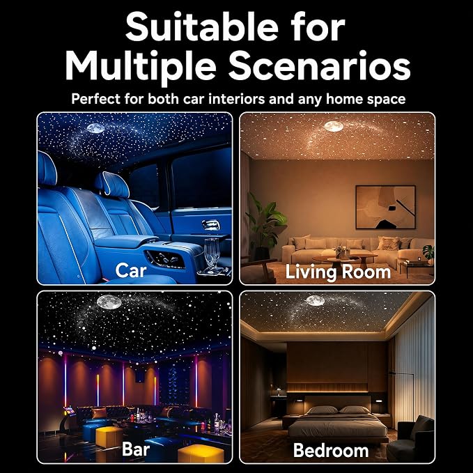 2027 New Hd Smart Dynamic 5d Holographic Night Light Projector with 24 Films Plug and Play HD Star Projector 360° Adjustable 2-in-1 Galaxy Star Ocean USB Powered Ceiling Projector for Bedroom