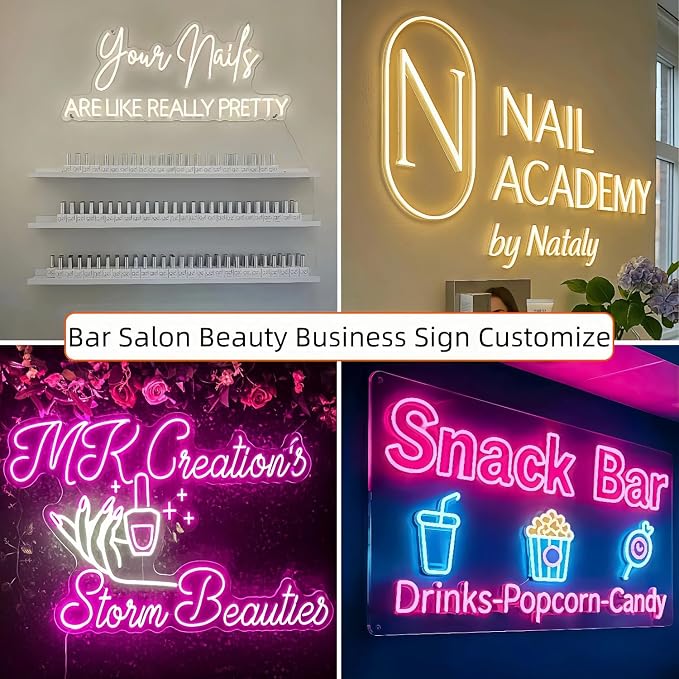 CIONAOR Custom Neon Sign, LED Wedding Backdrop Name Sign Customizable | Surname Last Name Sign for Reception & Ceremony, Dimmable Light Up Sign for Marry Me Proposal, Engagement Party Decor