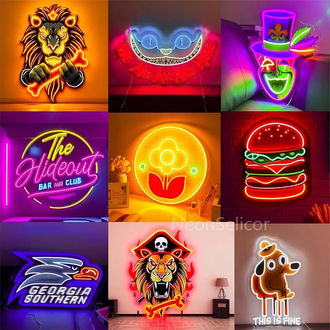 OPBYWE Custom Business Logo Neon Signs, Personalized LED Light Sign with Image Upload for Storefront, Office, Salon & Bar Decor, Commercial Signage Wall Art