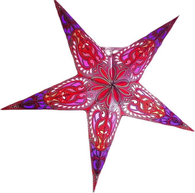 Paper Star Lantern Lampshade, 60 cm, Hanging Decorations for Christmas, Wedding, Home, Party (Red, Blue, Multi)