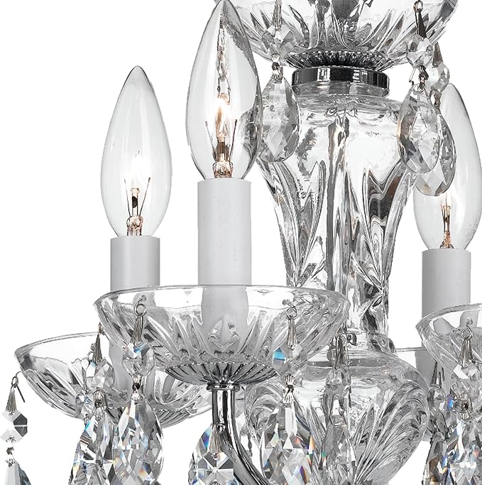 Crystorama Traditional Crystal 4 Light Clear Italian Crystal Polished Chrome Mini Chandelier