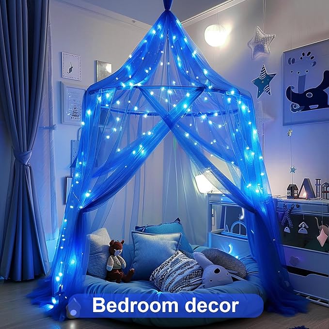 JMEXSUSS 2 Pack Fairy Lights Battery Operated, Total 200 LED 66ft, Blue | Christmas Lights with Remote & Timer, Waterproof Blue Twinkle String Lights for Bedroom Dorm Indoor Outdoor Party Tree Decor