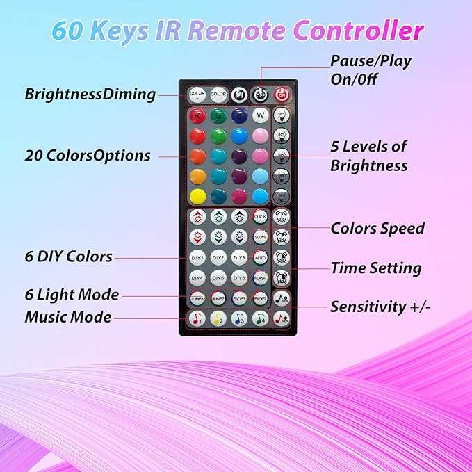 Led Lights for Bedroom 300 ft (3 Rolls*100ft) Music Sync RGB Led Strip Lights with Remote App Control, Color Changing Led Lights for Room Home Kitchen Party Decor