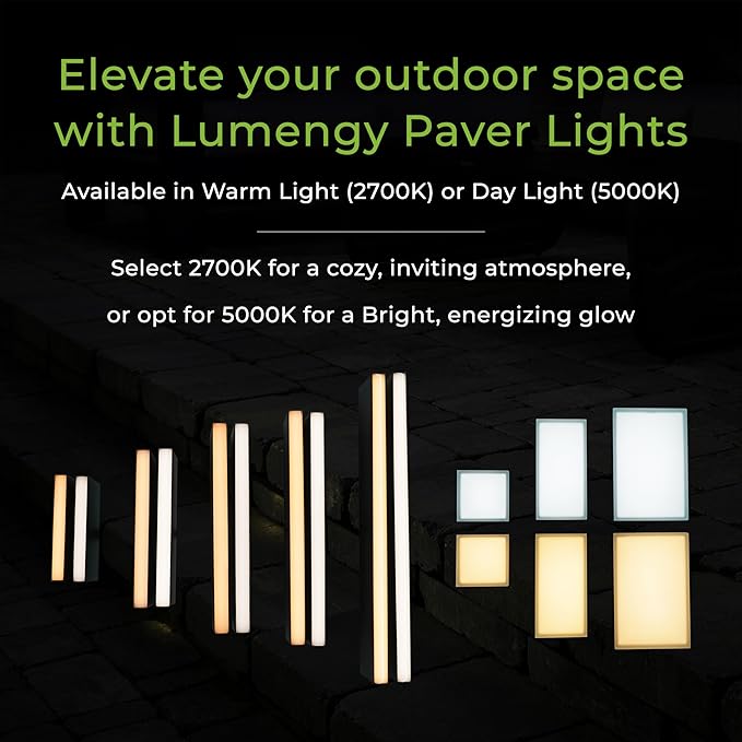 LUMENGY Paver Light 6x9 Inch (5.82x8.85), 5000K Daylight, Glare-Free Brick Lighting for Driveways, Walkways, Pool Decks and Patios, 12V Hardwired, IP67 Waterproof, Drive-Over Rated