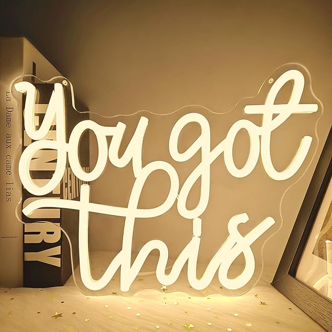 You Got This Neon Sign for Wall Decor Inspirational Neon Led Sign Dimmable You Got This Sign for Home Office Decor Neon Light up Sign Neon Wall Sign for Bedroom Living Room Party Gift