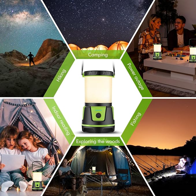 Rechargeable Emergency Lantern, 3000 Lumens Camping Light | with 7500mAh Power Bank, 5 Modes, IP54 Weather Resistant Light for Power Outages, Camping & Storm Prep