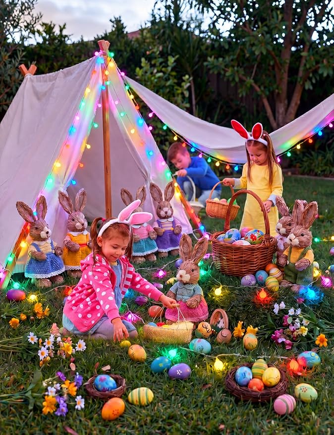 Minetom Globe String Lights, 33 Feet 100 Led Fairy Lights Plug in, 8 Modes with Remote Mini Globe Lights for Indoor Outdoor Bedroom Party Garden Christmas Tree Easter Decoration, Pink + Multicolor
