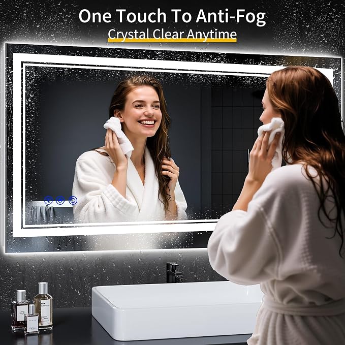 42"x24" LED Bathroom Mirror with Lights,Anti-Fog,3 Color Modes