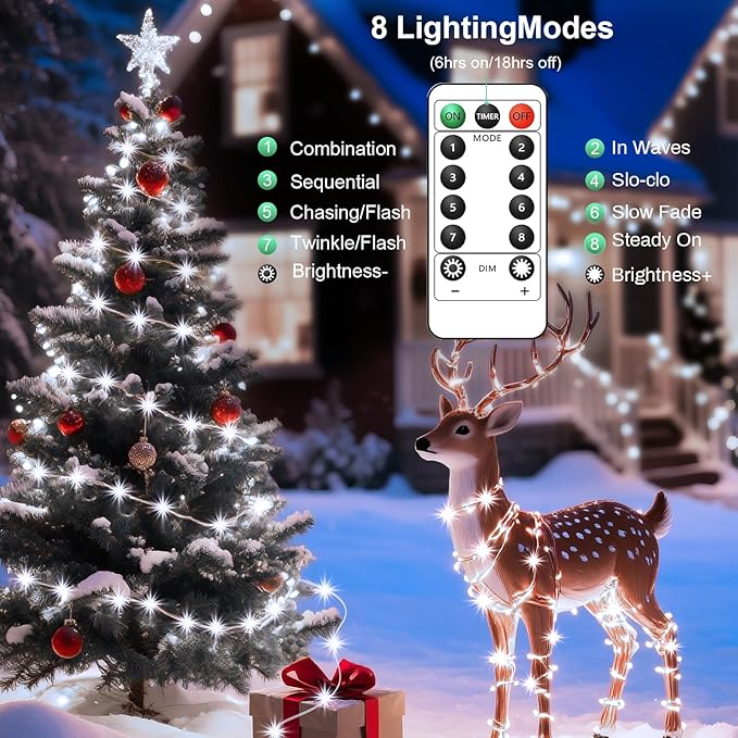 1Pack USB Plug in Fairy String Lights,16ft 50 LED Copper with Remote and Timer, 8 Modes Waterproof Twinkle String Lights Battery Powered for Bedroom Indoor Party Wedding Christmas Decoration