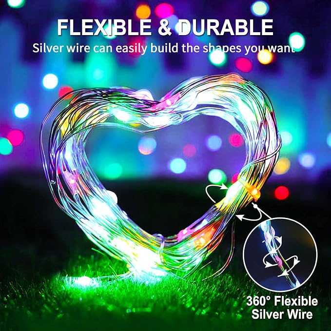 JMEXSUSS 2Pack Multicolor Fairy Lights Battery Operated, Total 400LED 132ft | With Remote, Waterproof, 8 Modes, Battery Powered Christmas Fairy String Lights for Bedroom Tree Patio Deck Garden Xmas Decor
