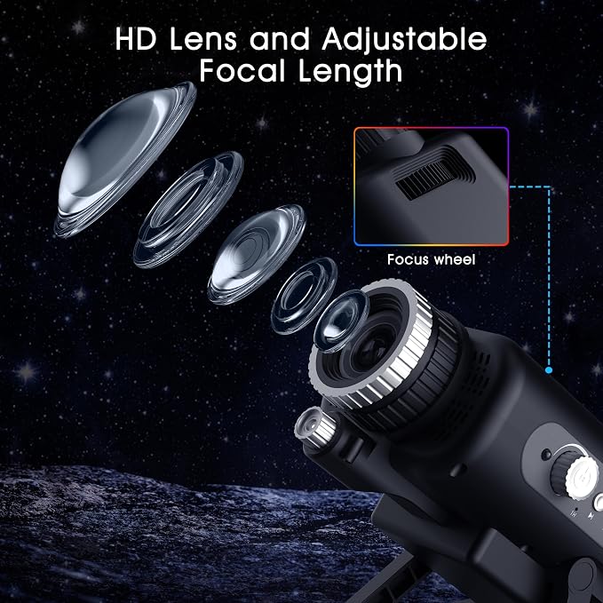 AIRIVO Visual Star Projector, 3D Dynamic Projector with 60 3D Scenes, Galaxy Projector with Bluetooth Speaker, Night Light Projector for Room Decor, Ideal Gift for Kids, Adults, Valentine's Day