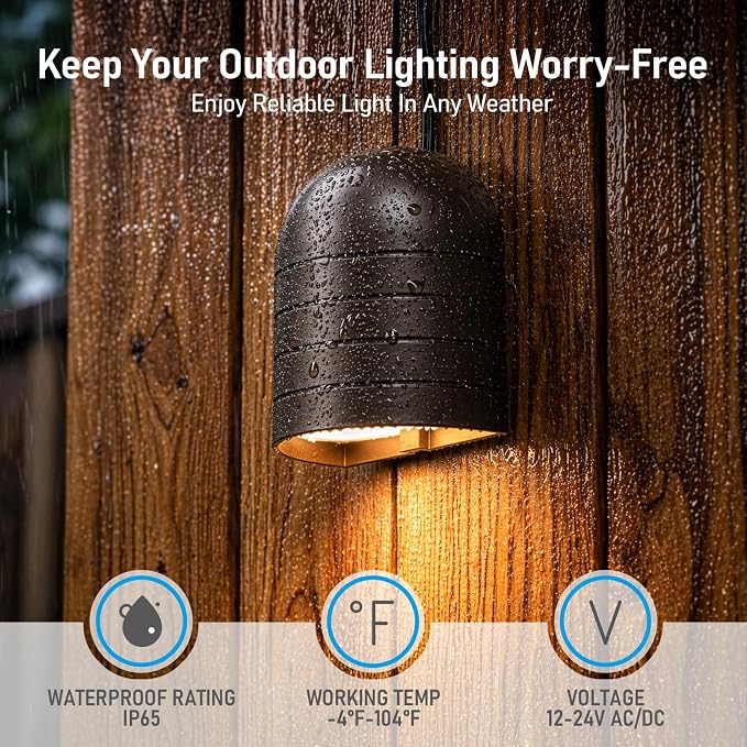 LEONLITE 6-Pack RGBCW Low Voltage LED Deck Lights, Color Changing | 5 Color Changing Modes, CRI90, 12-24V AC/DC, Anti Glare Step Railing Light, Fence Down Light, IP65, Oil Rubbed Bronze