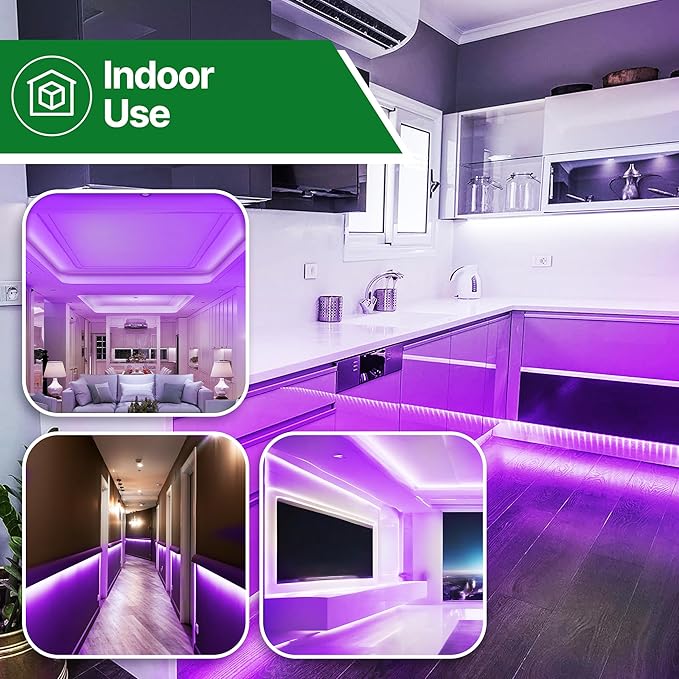 Tupkee LED Rope Light Purple - for Indoor and Outdoor use, 24 Feet (7.3 m) - 10MM Diameter - 144 LED Long Life Bulbs Rope Tube Lights - Pack of 2