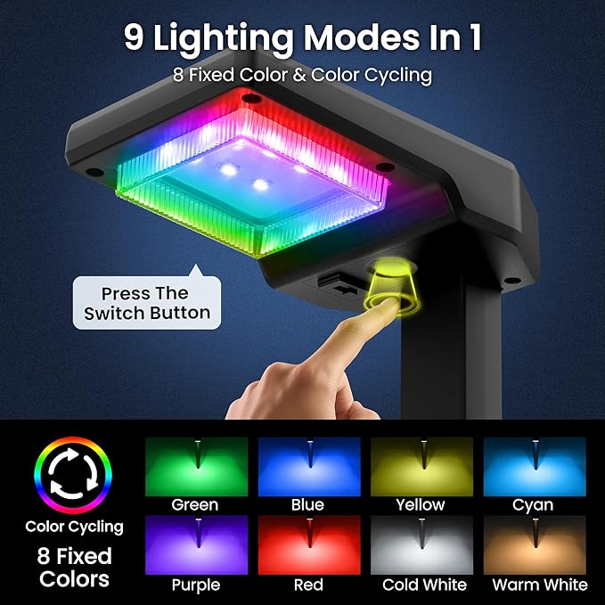 2 Pack Color Changing & Sync Smart Solar Pathway Lights, Solar Lights Outdoor Waterproof, 9 Modes (Warm White/Cool White/RGB) Landscape Lighting for Driveway, Walkway, Garden, Yard, Patio