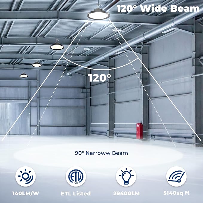 CINOTON Smart 210W 29400LM UFO LED High Bay Shop Light, ETL Listed 1 Pack | Remote/APP/Alexa Control, 120-270V US Plug 2700K-6500K 1-100% Brightness Stepless Dimm Aluminum Fixture for Garage Auto Shop