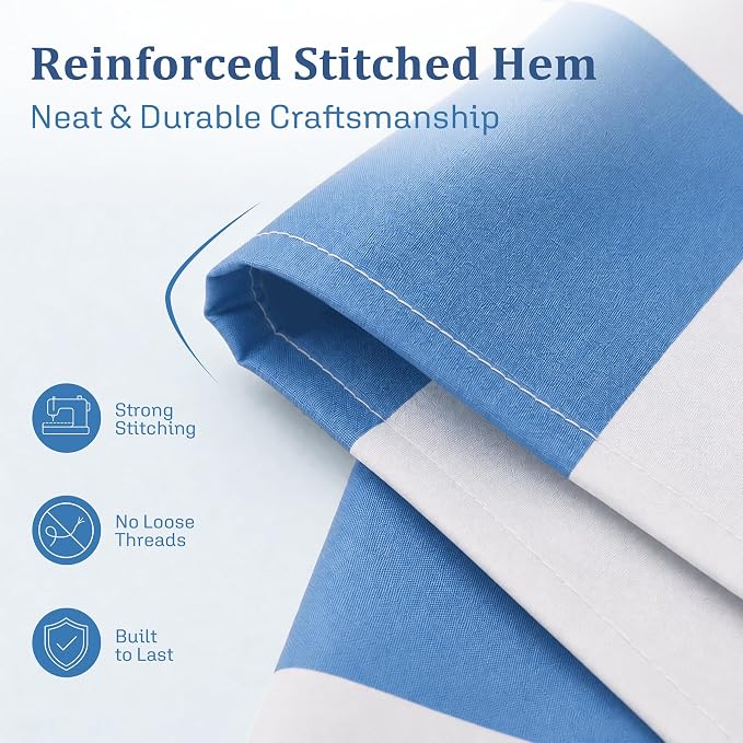 Ohocut Checkered Shower Curtain, Blue Shower Curtains for Bathroom, Cute Retro Checkboard Shower Curtain Vintage Aesthetic, Washable Fabric Bath Curtain 72''x72''