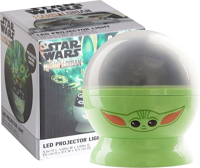 Star Wars The Mandalorian Featuring Grogu Rotating LED Projection Kids Lamp and Nightlight