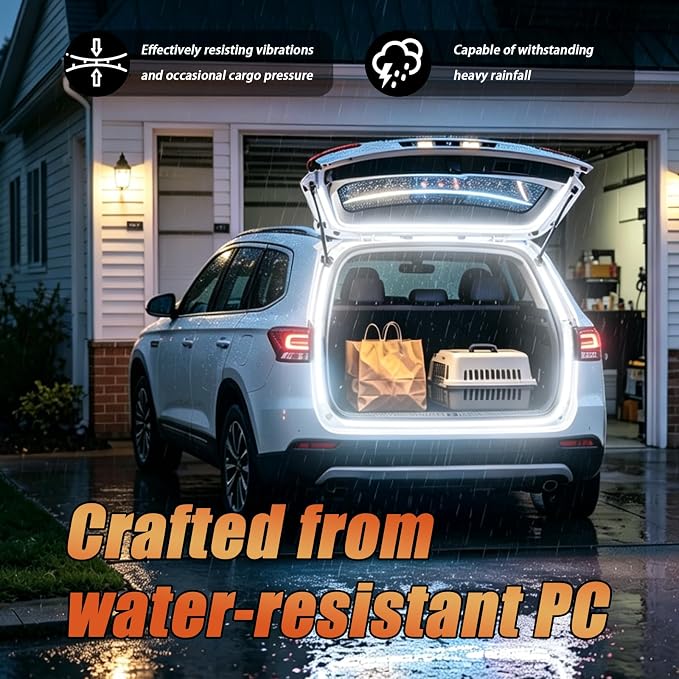 157.48 Inch Flexible Trunk Light Strip,Water-Resistant LED Light Strip for Car with Soft White Glow,Universal Concealed Ambient Lighting Car Strips Cars Accessories with Tools